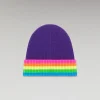 FROM FUTURE Berretto con Risvolto Bande multicolori WinterPurple Discount