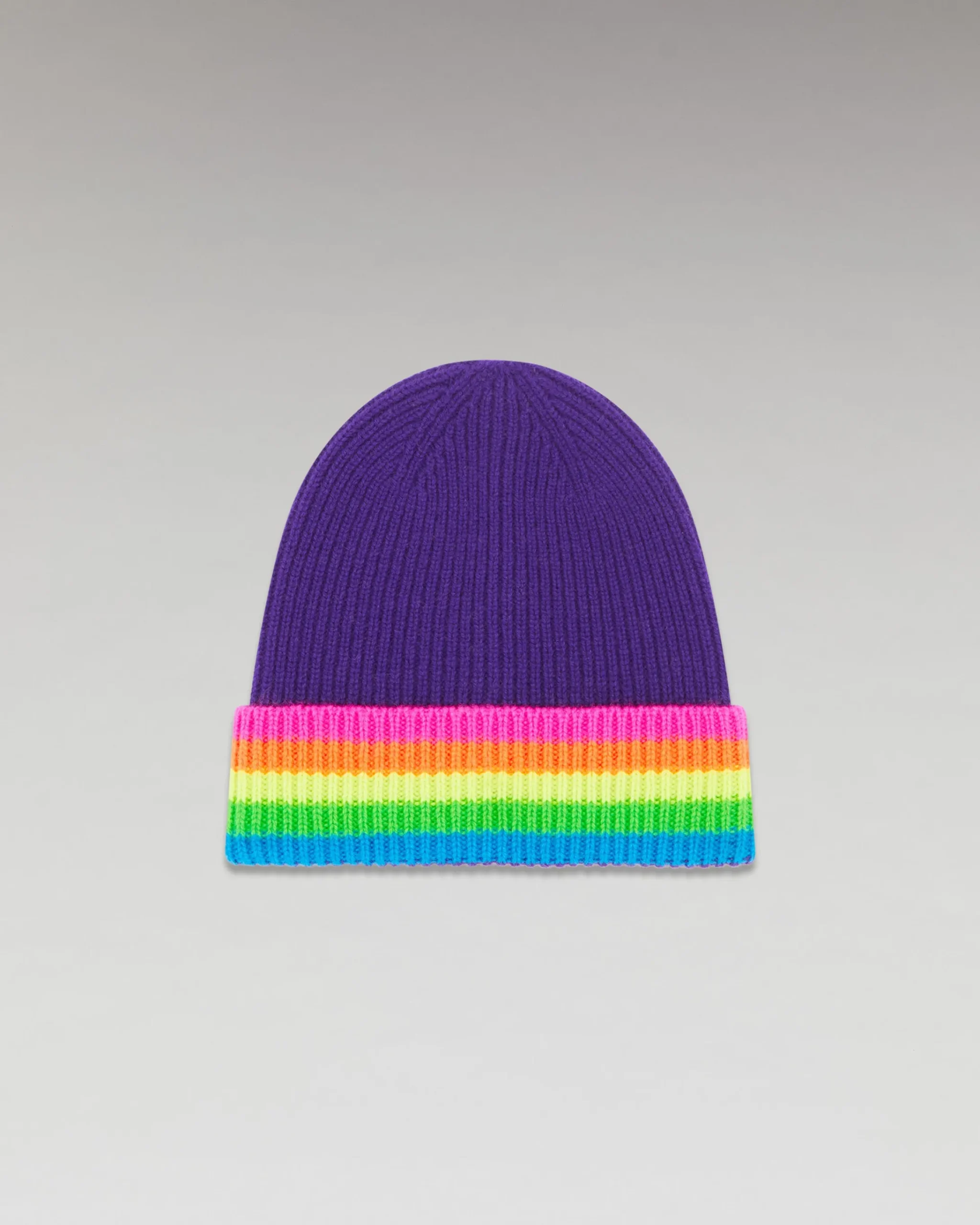 FROM FUTURE Berretto con Risvolto Bande multicolori WinterPurple Discount
