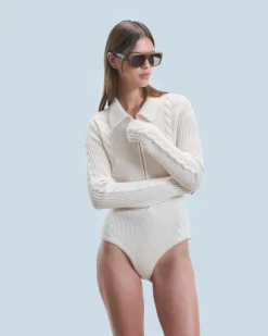 FROM FUTURE Body Maniche lunghe Ecrù Cheap