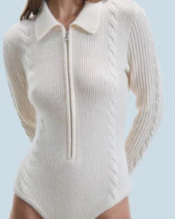 FROM FUTURE Body Maniche lunghe Ecrù Cheap