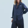 FROM FUTURE Camicia Maniche lunghe DarkBlueStriped Cheap