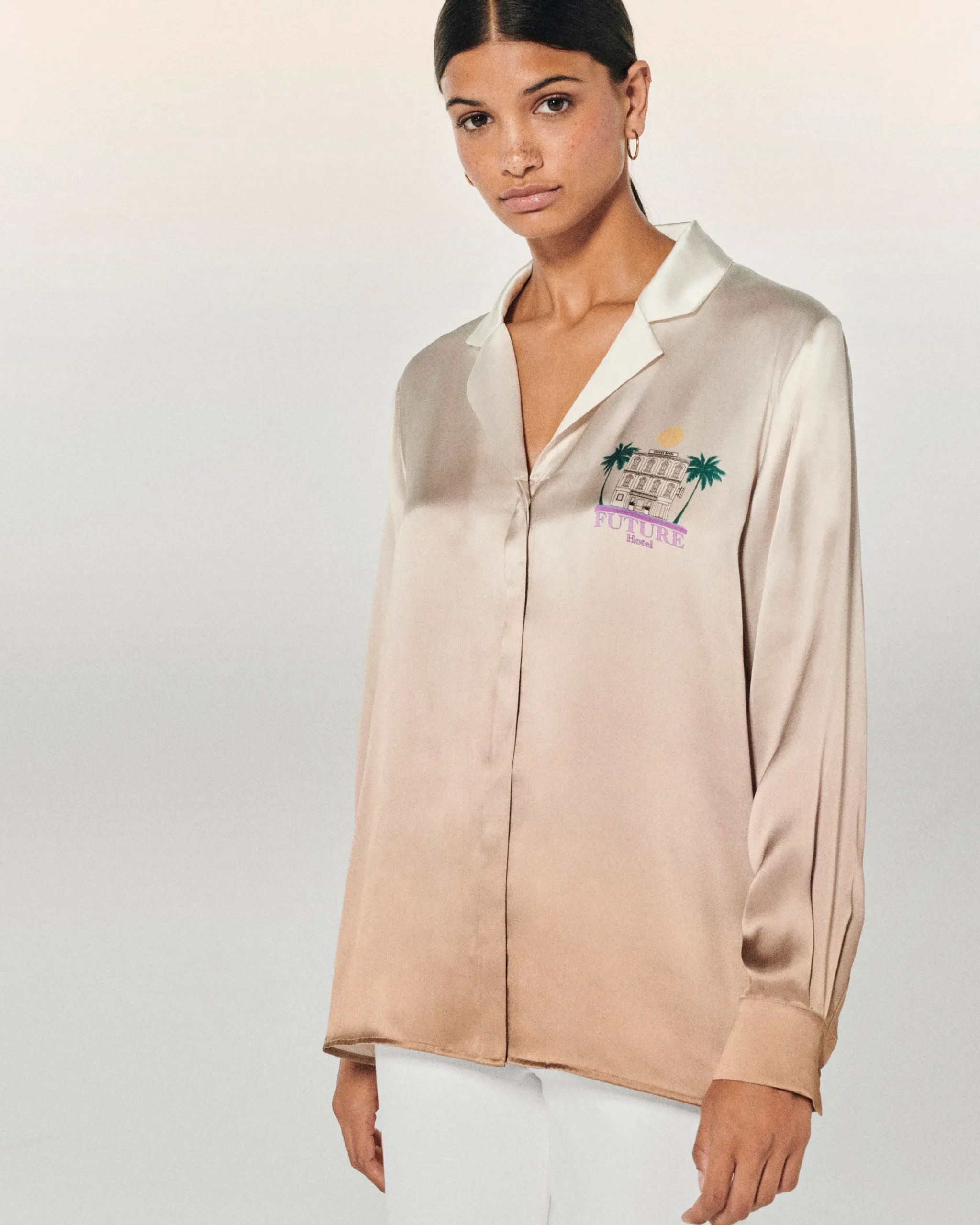 FROM FUTURE Camicia Maniche lunghe Cassie Ecrù Sale