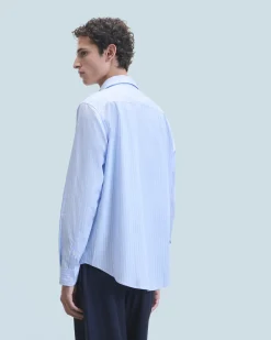FROM FUTURE Camicia Maniche lunghe Cuore LightBlueMultiStripe Sale