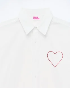 FROM FUTURE Camicia Maniche lunghe Popeline Bianco Discount