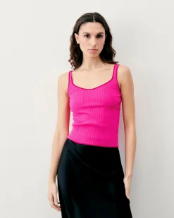 FROM FUTURE Canotta a Coste Bordini a contrasto FlashPink New