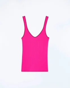 FROM FUTURE Canotta a Coste Bordini a contrasto FlashPink New