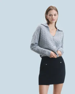 FROM FUTURE Cardigan-pullover a Coste Grigioericascuro Cheap