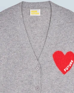FROM FUTURE Cardigan-pullover Cuore Leggero Grigioericascuro Best Sale
