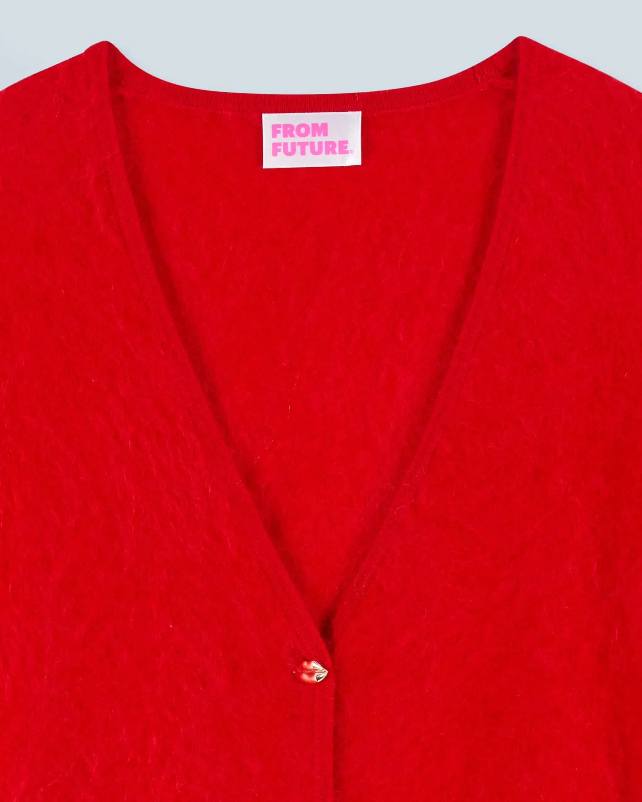FROM FUTURE Cardigan-pullover in Cashmere spazzolato Bottoni gioiello HotRed Outlet