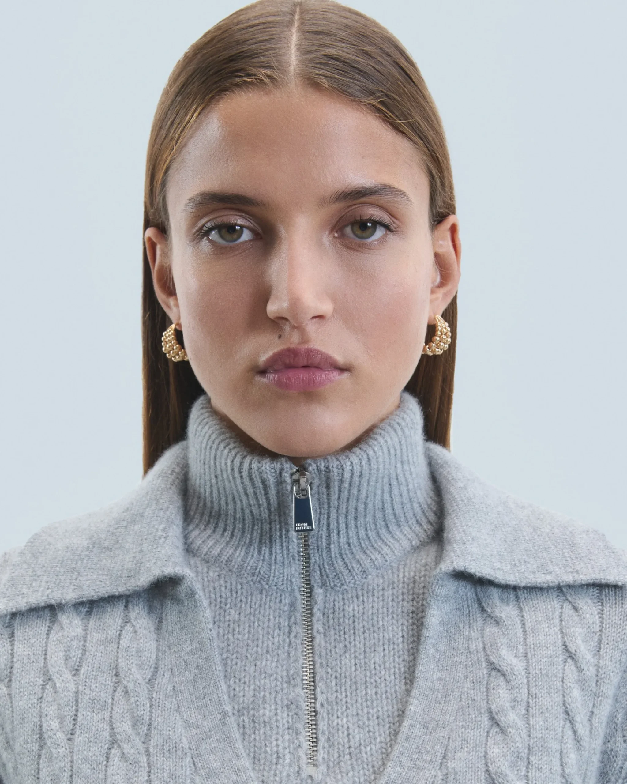 FROM FUTURE Collo alto con zip Grigioericascuro Clearance