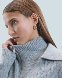 FROM FUTURE Collo alto con zip Grigioericascuro Clearance
