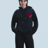 FROM FUTURE Felpa con Cappuccio Cuore Nero Cheap