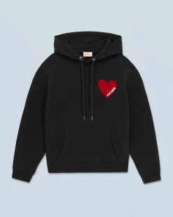 FROM FUTURE Felpa con Cappuccio Cuore Nero Cheap
