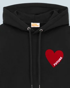 FROM FUTURE Felpa con Cappuccio Cuore Nero Cheap