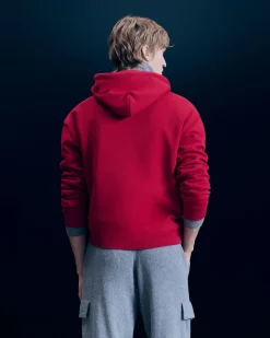 FROM FUTURE Felpa con Cappuccio Ski Club DarkRed Fashion