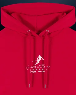 FROM FUTURE Felpa con Cappuccio Ski Club DarkRed Fashion
