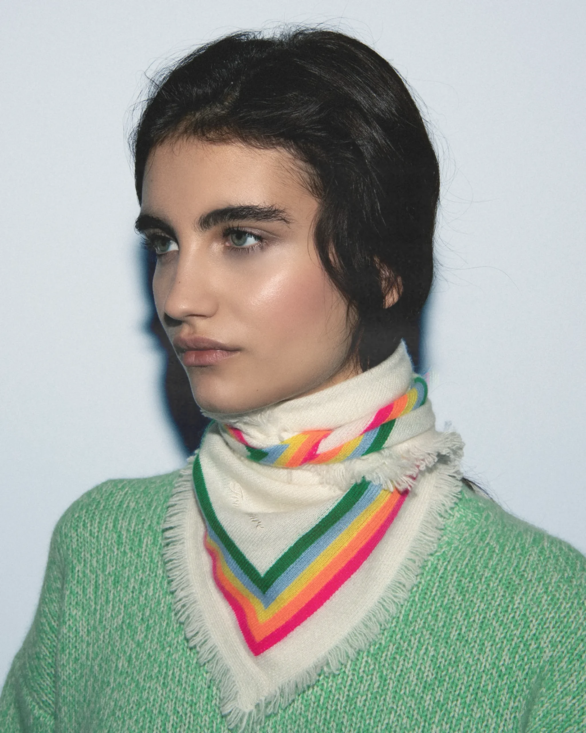 FROM FUTURE Foulard Regular Banda multicolore Ecrù Clearance