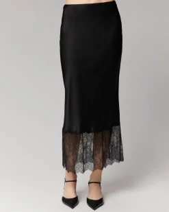 FROM FUTURE Gonna Midi Cut-out Pizzo Nero Cheap
