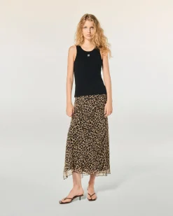 FROM FUTURE Gonna Midi Mussolina WinterLeopard Fashion