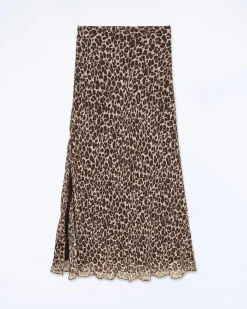FROM FUTURE Gonna Midi Mussolina WinterLeopard Fashion