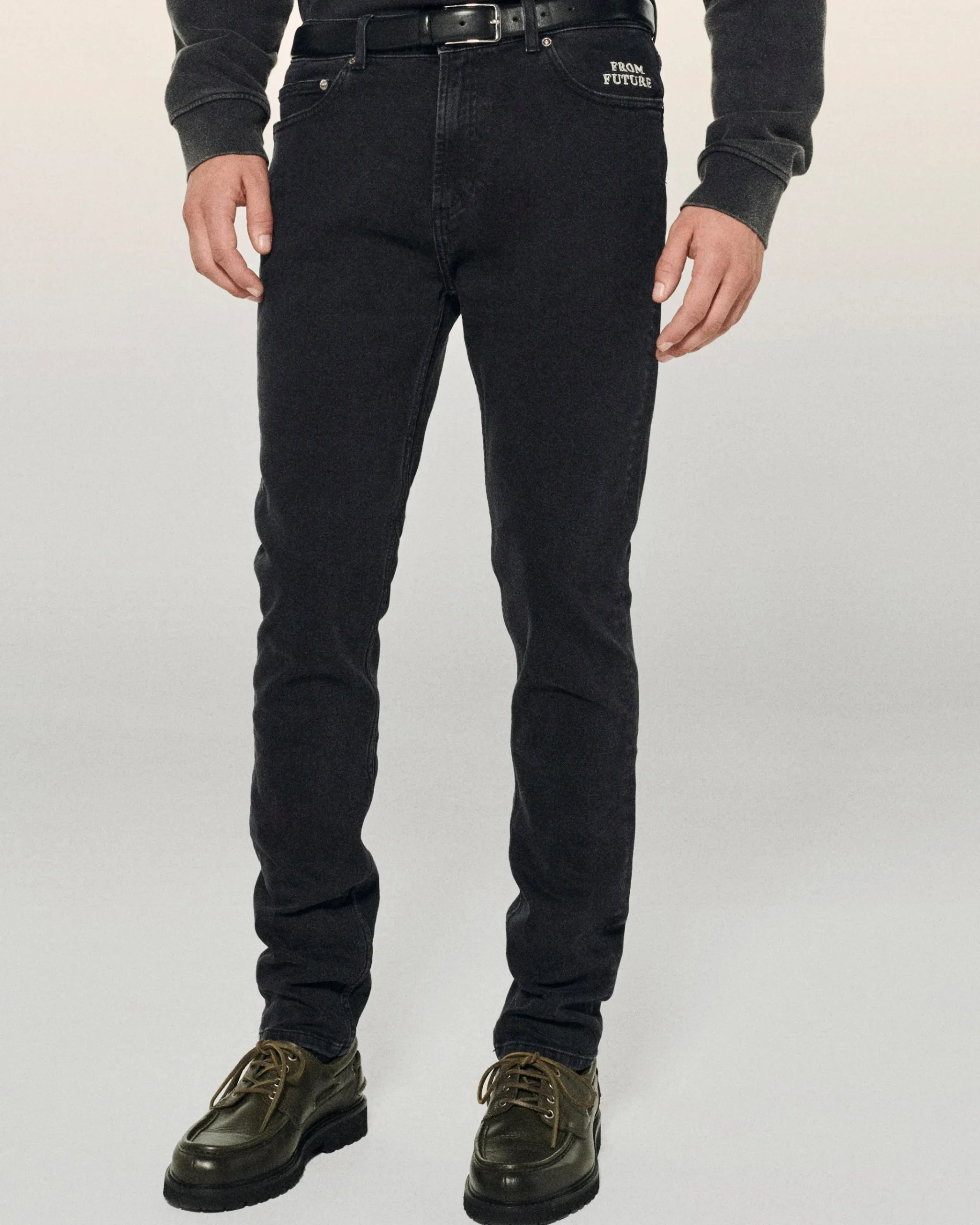 FROM FUTURE Jean Skinny John WashedBlack Flash Sale