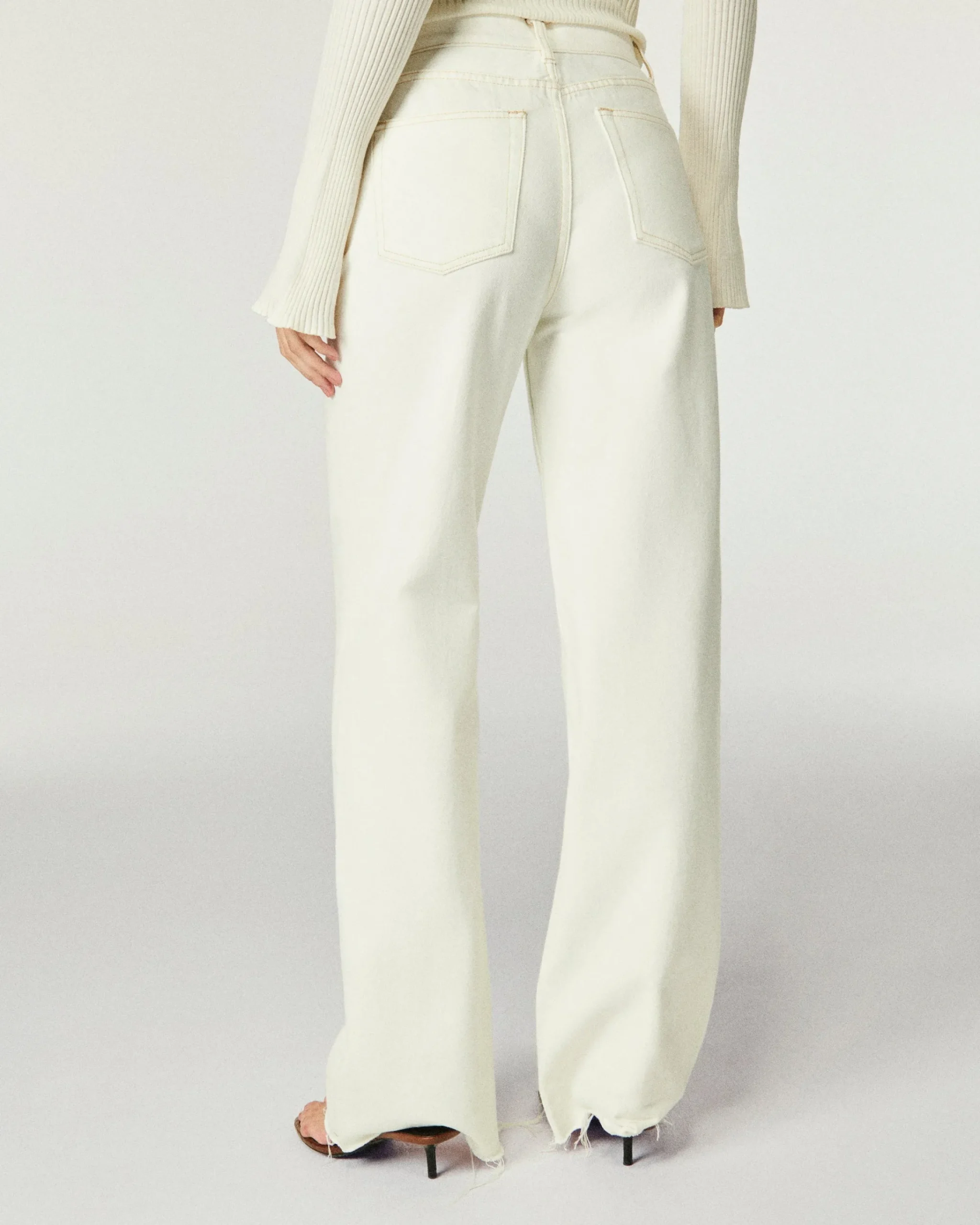 FROM FUTURE Jeans Larghi Ecrù Hot