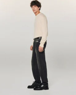 FROM FUTURE Joey Jean Straight Cut WashedBlack New