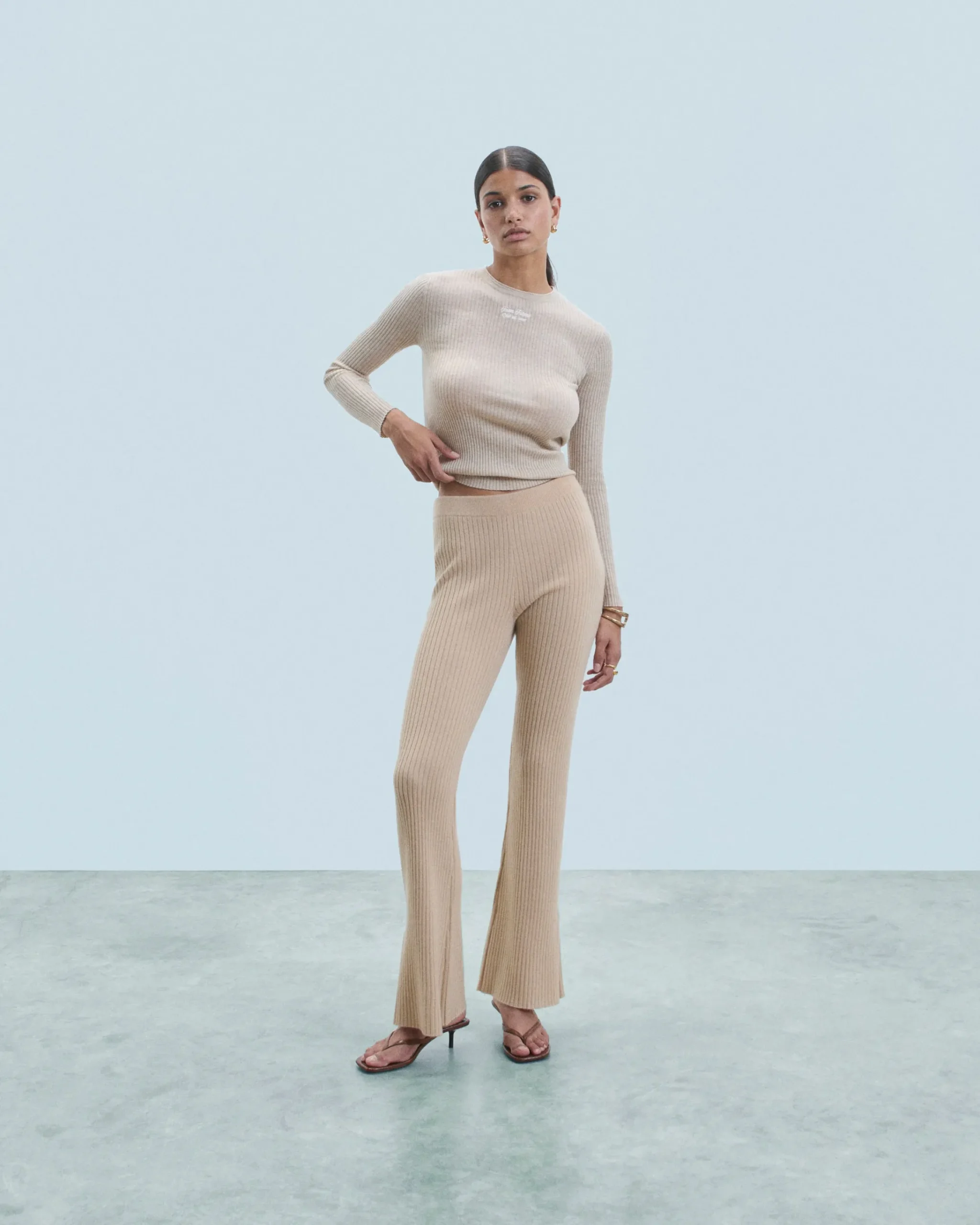 FROM FUTURE Joggers Larghi Beige Cheap