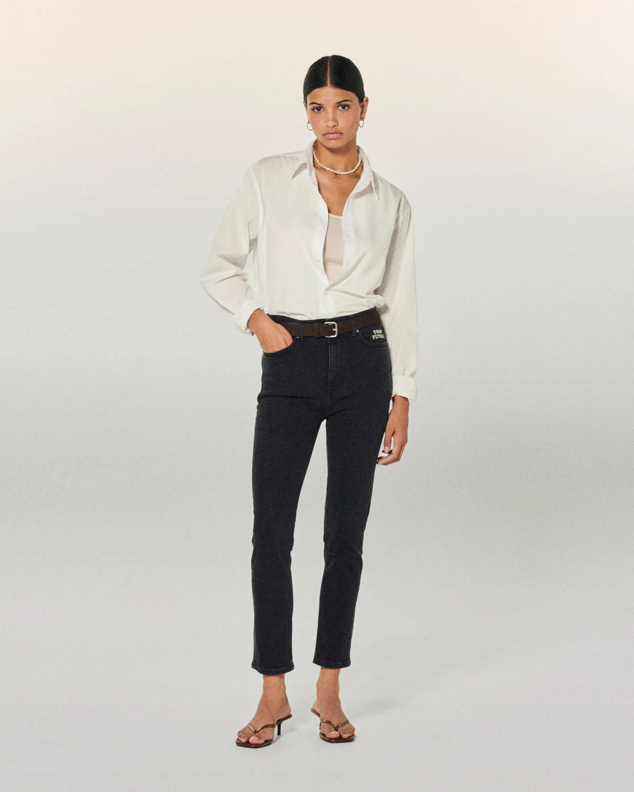 FROM FUTURE Johnny Jean Slim Fit Nero Cheap