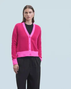 FROM FUTURE Maglione Cardigan Bicolore Leger RaspberryPink Store