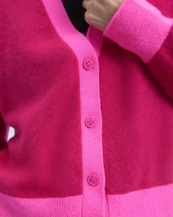 FROM FUTURE Maglione Cardigan Bicolore Leger RaspberryPink Store