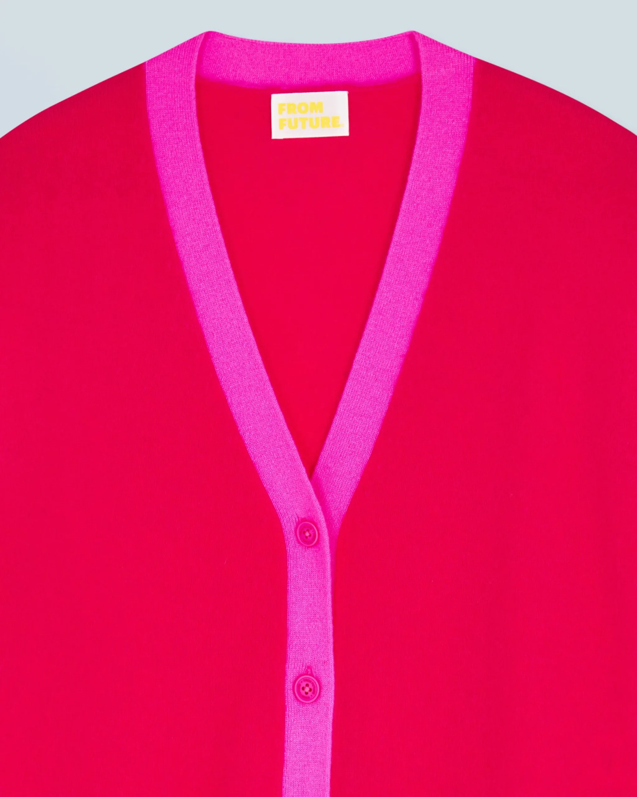 FROM FUTURE Maglione Cardigan Bicolore Leger RaspberryPink Store