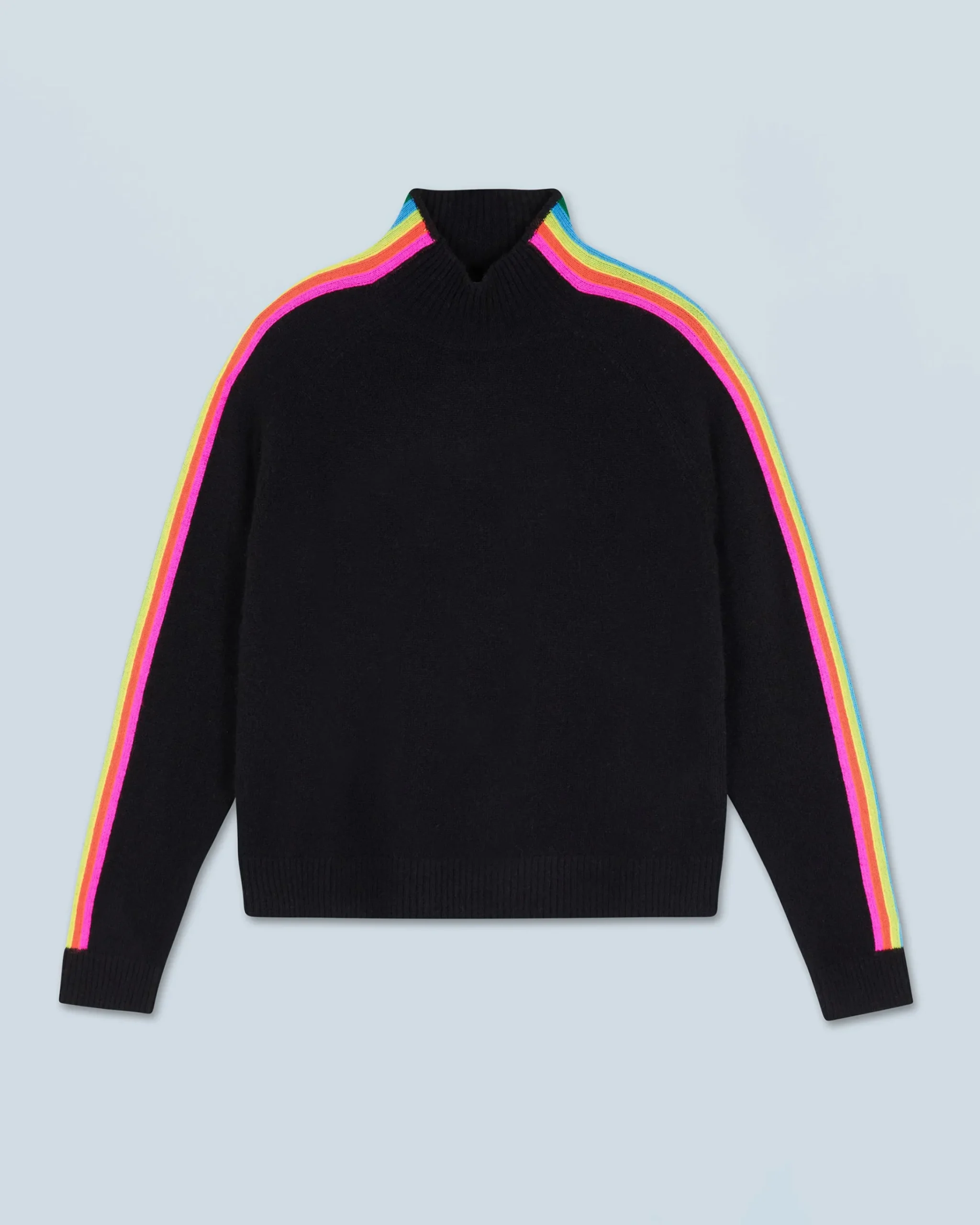 FROM FUTURE Maglione Collo a lupetto Fasce per maniche Multico Leger Nero Best Sale