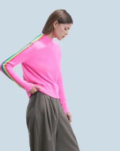 FROM FUTURE Maglione Collo a lupetto Fasce per maniche Multico Leger Nero Best Sale