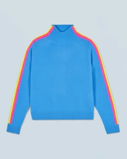 FROM FUTURE Maglione Collo a lupetto Fasce per maniche Multico Leger Blusognante New