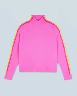 FROM FUTURE Maglione Collo a lupetto Fasce per maniche Multico Leger Rosasognante Online