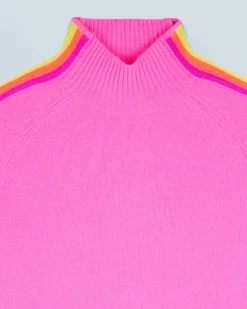 FROM FUTURE Maglione Collo a lupetto Fasce per maniche Multico Leger Rosasognante Online