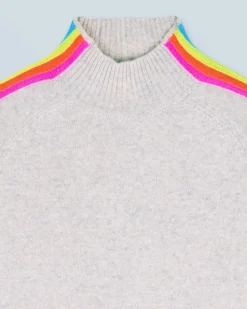 FROM FUTURE Maglione Collo a lupetto Multico Leger Maniche a righe LightHeatherGrey Hot