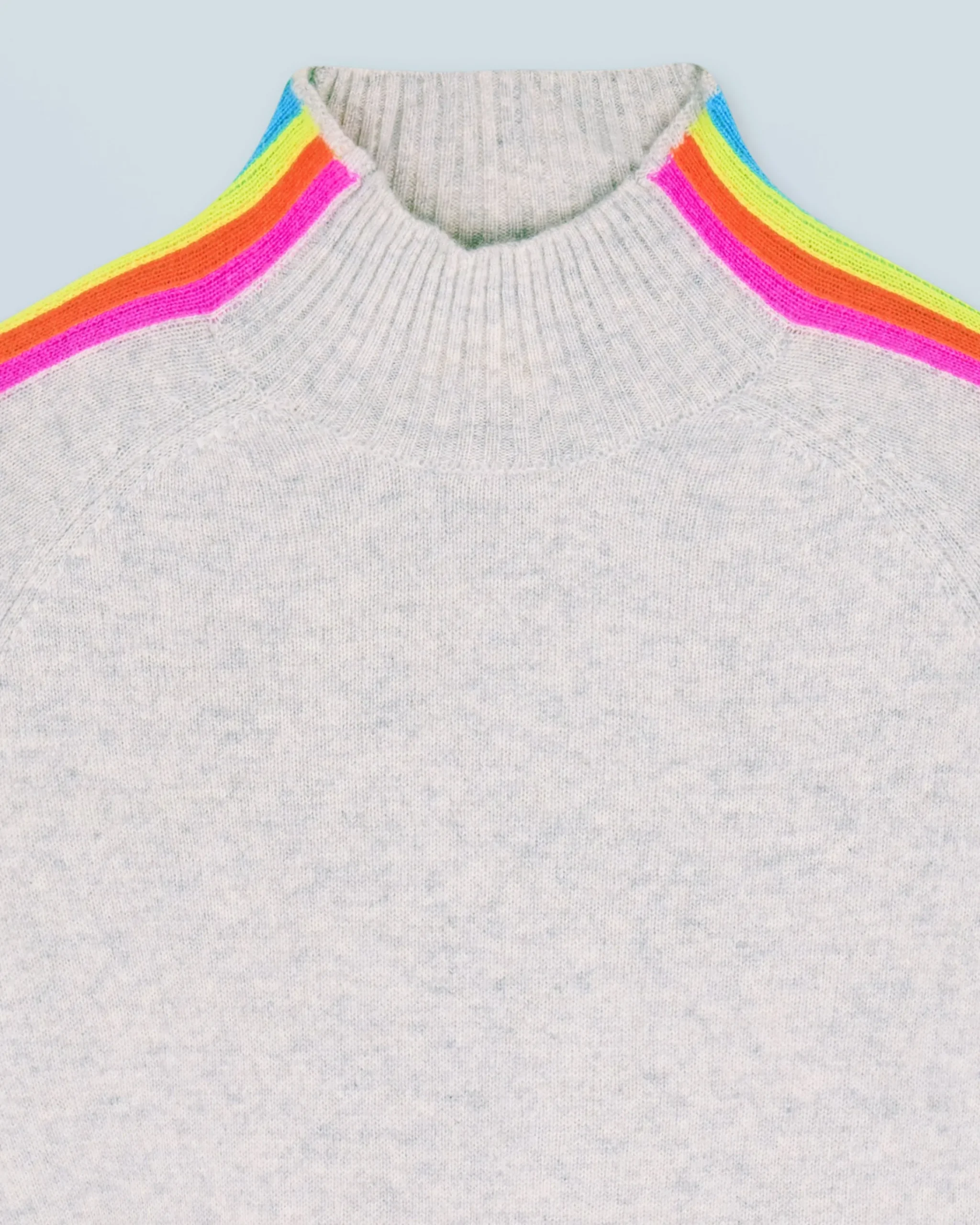 FROM FUTURE Maglione Collo a lupetto Multico Leger Maniche a righe LightHeatherGrey Hot