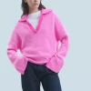 FROM FUTURE Maglione Collo a polo Pink Flash Sale