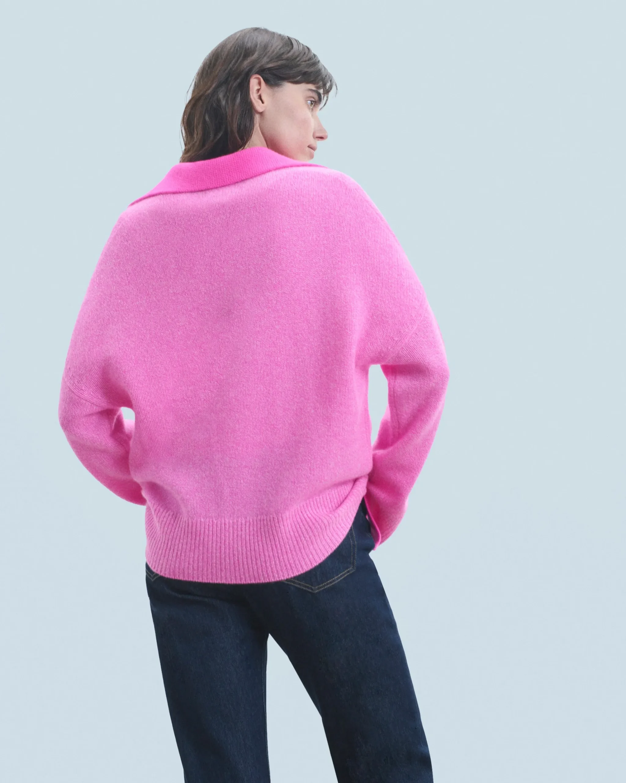 FROM FUTURE Maglione Collo a polo Pink Flash Sale