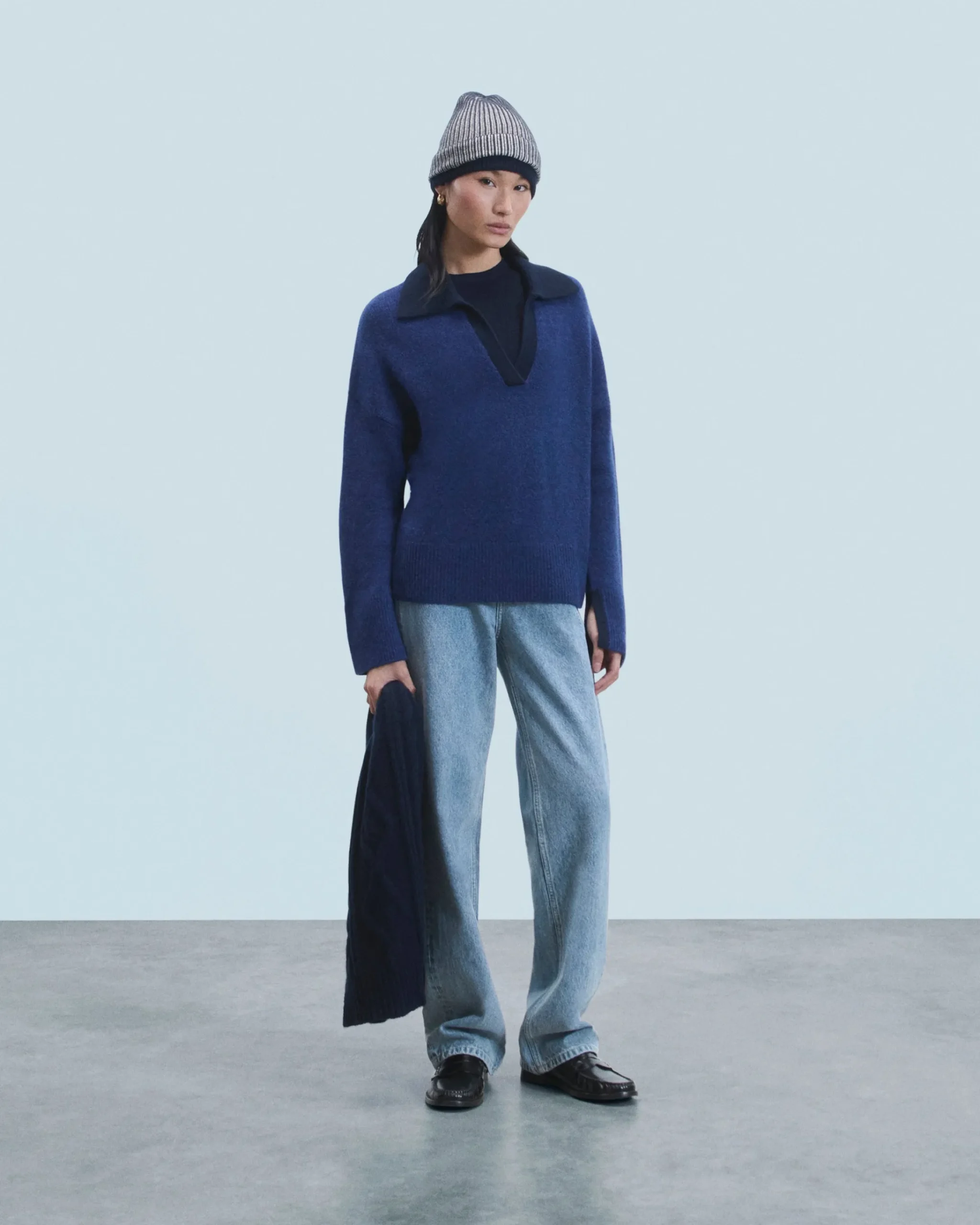 FROM FUTURE Maglione Collo a polo DarkBlue Clearance