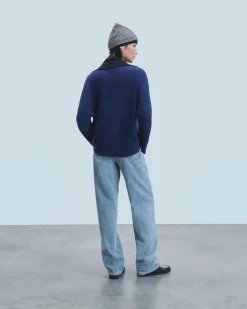 FROM FUTURE Maglione Collo a polo DarkBlue Clearance