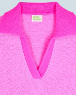 FROM FUTURE Maglione Collo a polo Pink Flash Sale