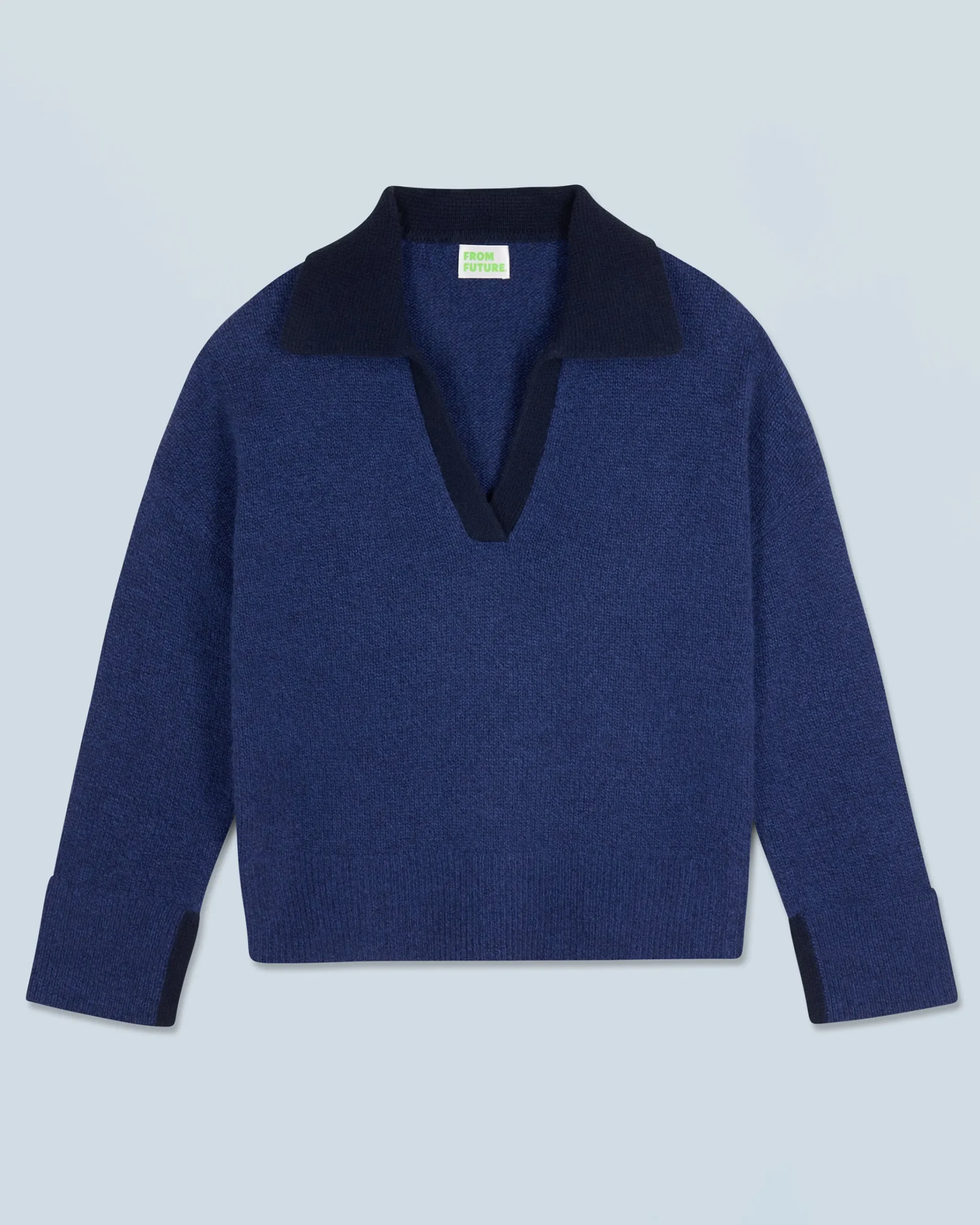 FROM FUTURE Maglione Collo a polo DarkBlue Clearance