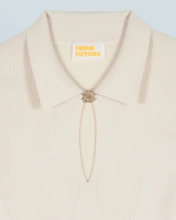 FROM FUTURE Maglione Collo a polo Sabbiadeldeserto Best Sale