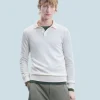 FROM FUTURE Maglione Collo a polo Basic Ecrù Fashion