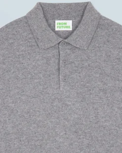 FROM FUTURE Maglione Collo a polo Basic Grigioericascuro Hot
