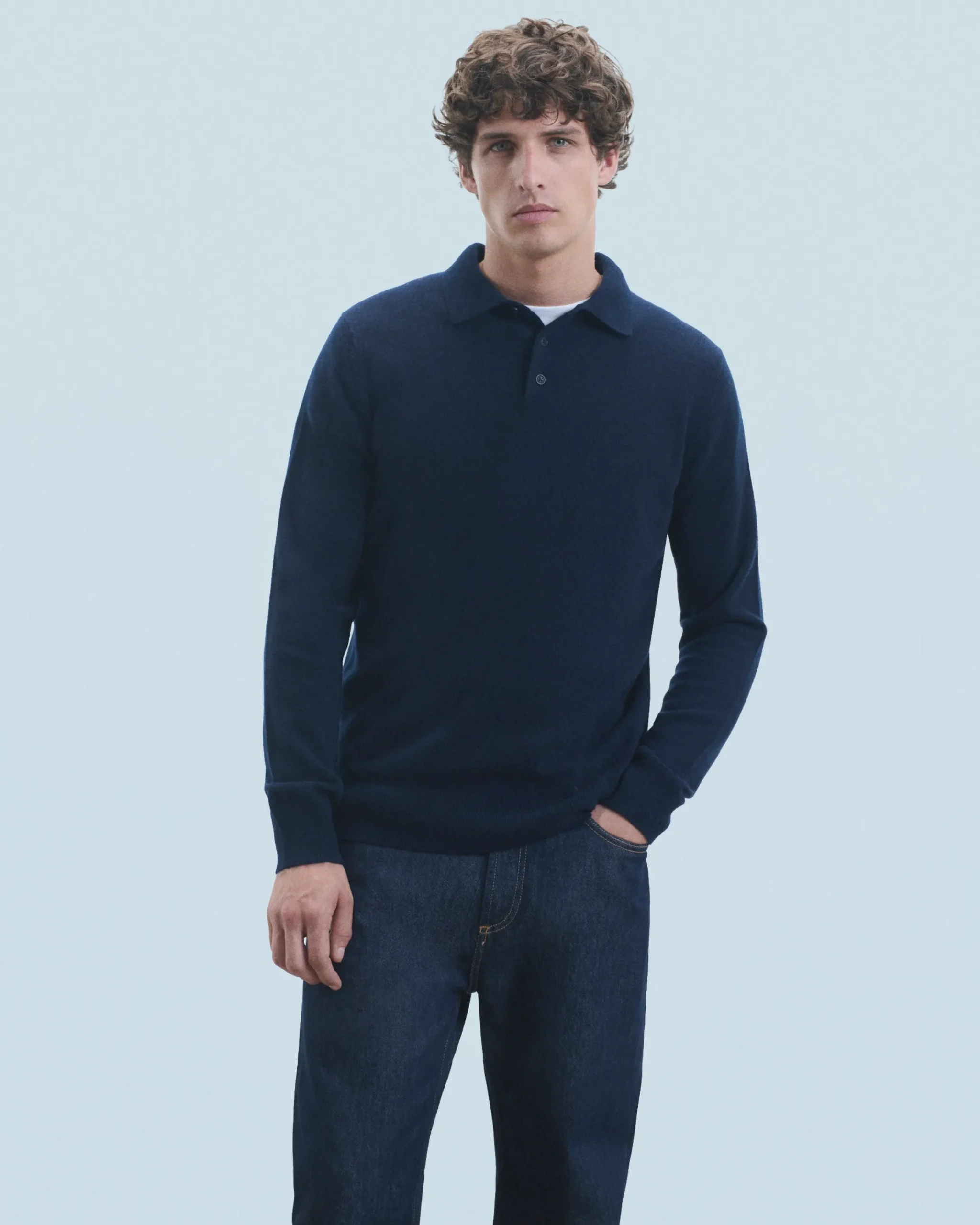 FROM FUTURE Maglione Collo a polo Basic Grigioericascuro Hot