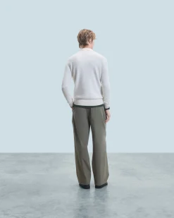 FROM FUTURE Maglione Collo a polo Basic Ecrù Fashion